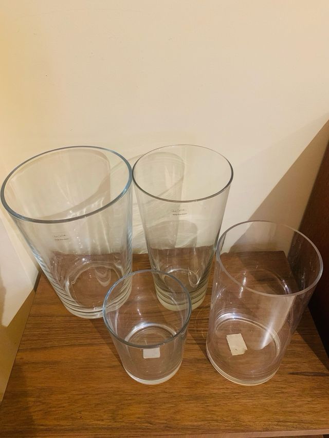 Juego de 4 jarrones de cristal