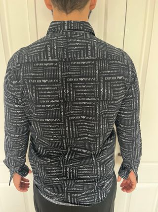 Camisa Armani Hombre Gris Oscuro