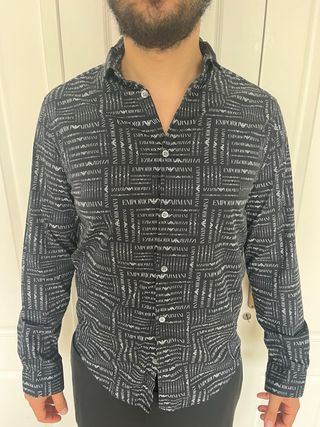 Camisa Armani Hombre Gris Oscuro