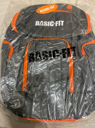 Mochila BASIC-FIT gris y naranja