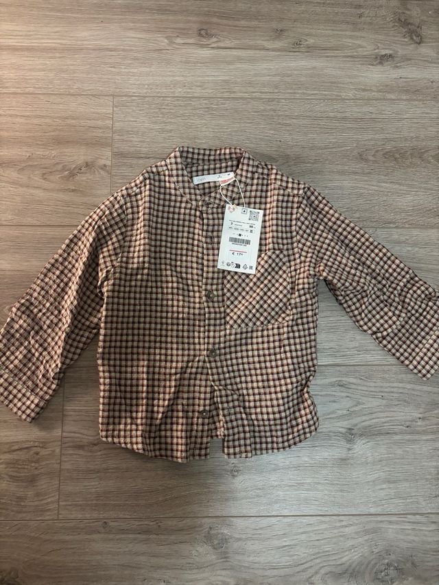 Camisa cuadros Zara niño talla 3