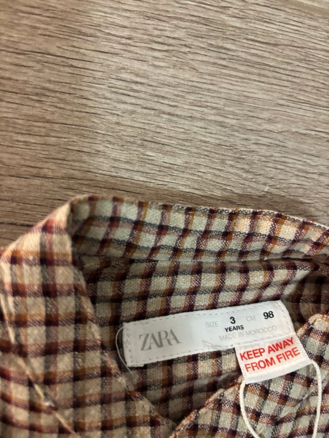Camisa cuadros Zara niño talla 3