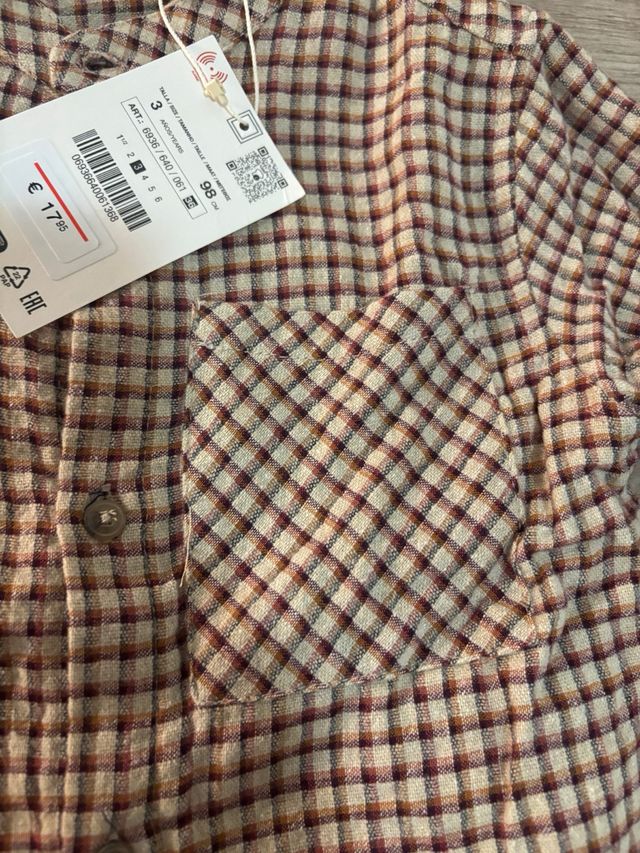 Camisa cuadros Zara niño talla 3