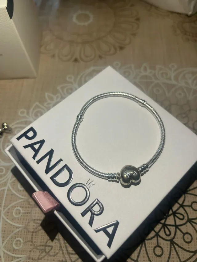 Bracciale Pandora Cuore e Nastro in Argento