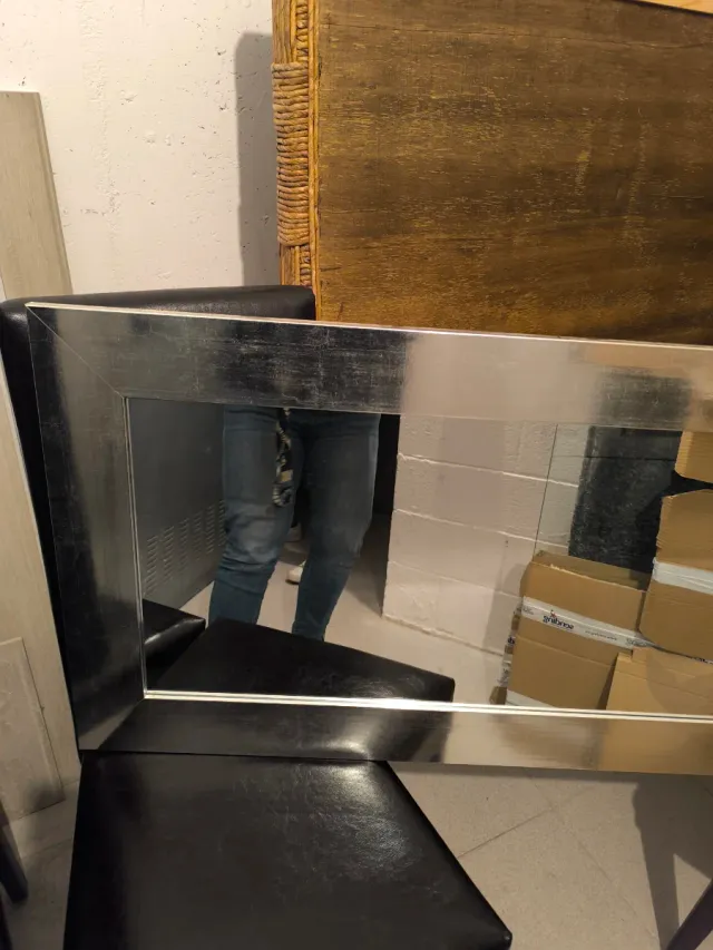 Espejo Marco Madera y Metal