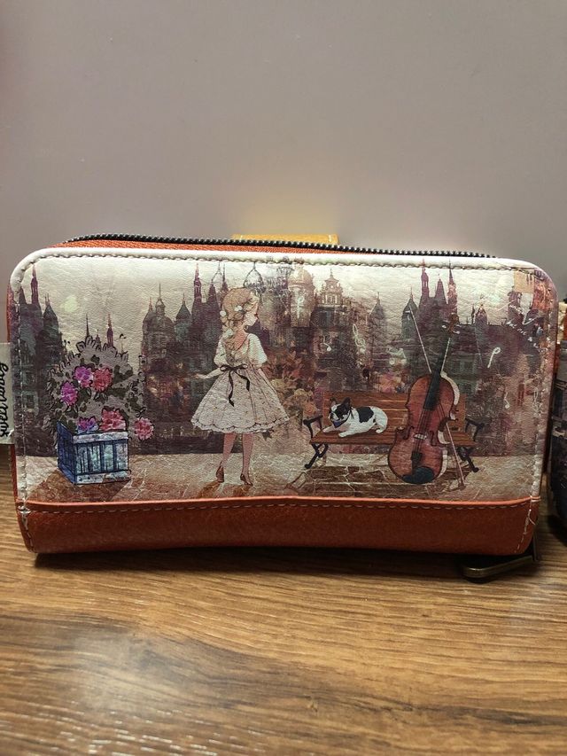 Pack 2 monederos con diseño de chica y violín