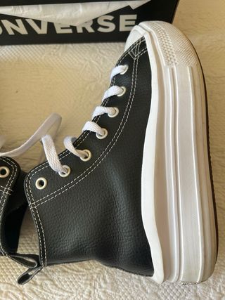 Converse All Star Piel Negra Mujer Talla 38