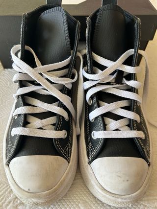 Converse All Star Piel Negra Mujer Talla 38