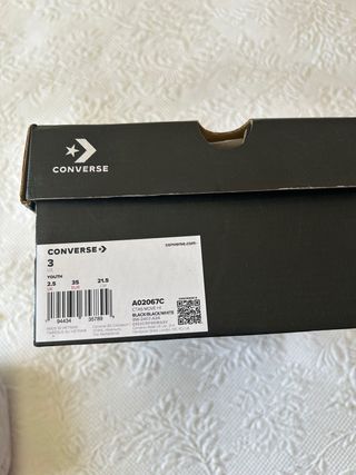 Converse All Star Piel Negra Mujer Talla 38