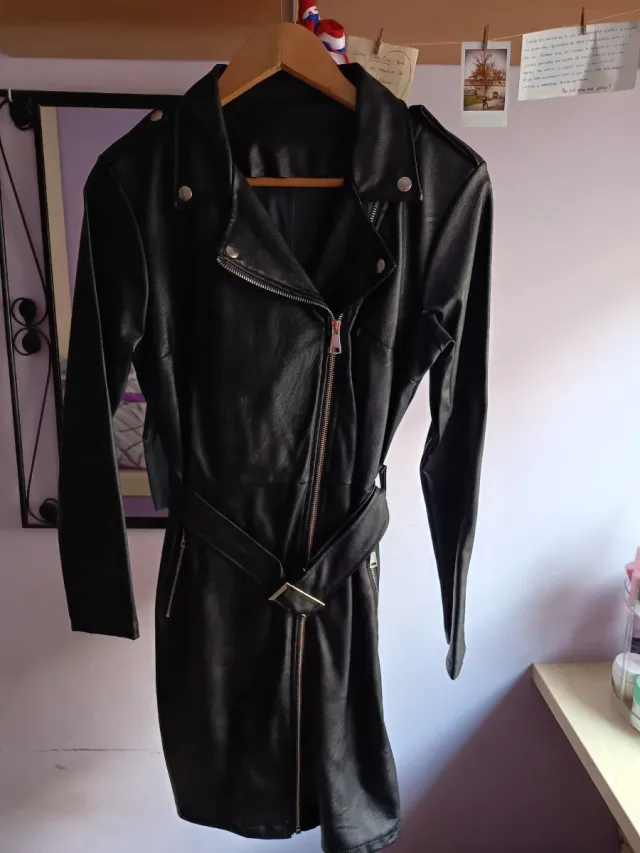 Vestido polipiel cruzado talla única nuevo