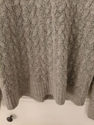 Jersey lana gris cuello caja