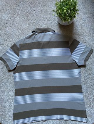 Lacoste Polo Righe Beige/Grigio -Stile Vintage L