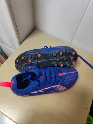 Botas Fútbol Puma Talla 34 Azul/Rosa