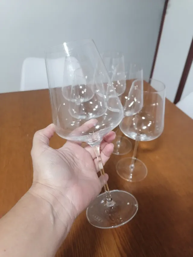 Juego 6 copas de cristal elegantes