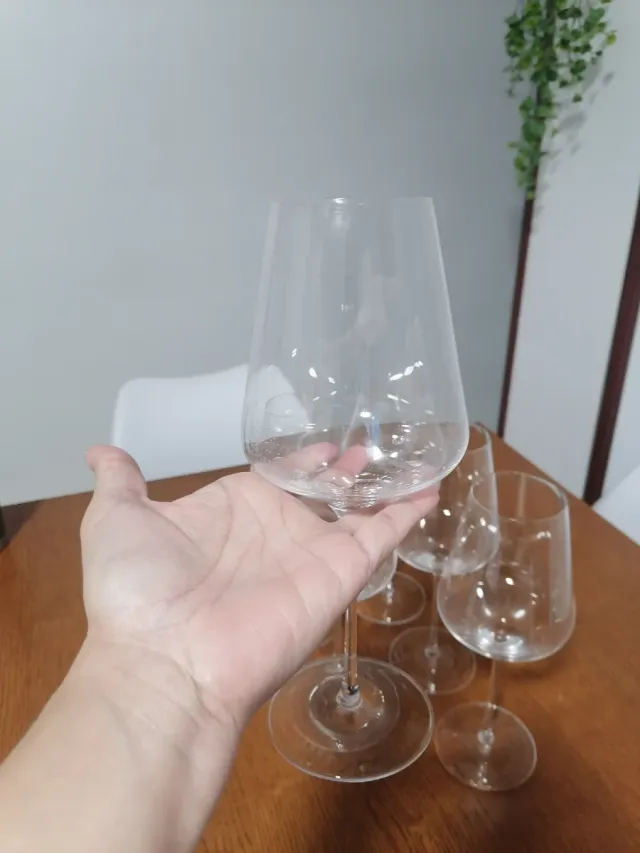 Juego 6 copas de cristal elegantes