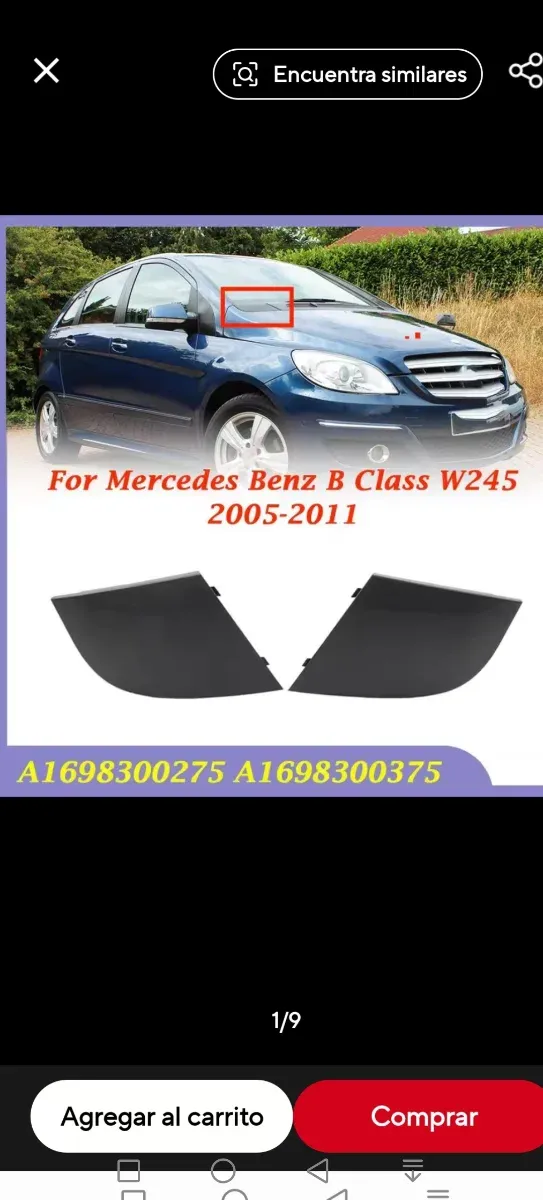 Cubierta Drenaje Parabrisas Mercedes B W245