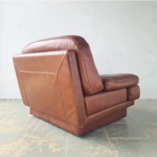 Sillón de piel Mario Balit. Vintage, 70s.