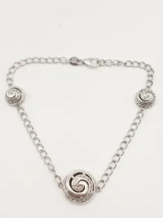 Braccialetto donna con ciondoli a spirale argento