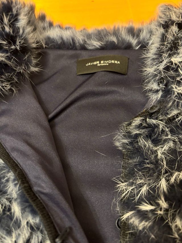 Abrigo pelo natural Javier Simorra T.36 azul