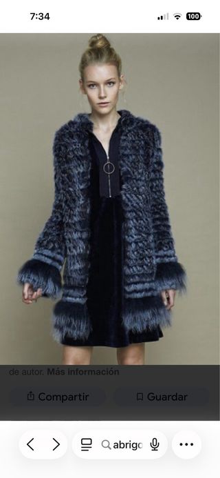 Abrigo pelo natural Javier Simorra T.36 azul