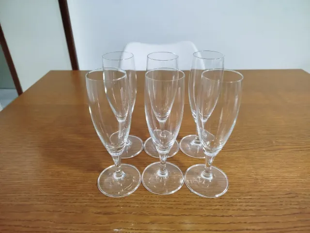 Juego 6 copas de cristal para cava