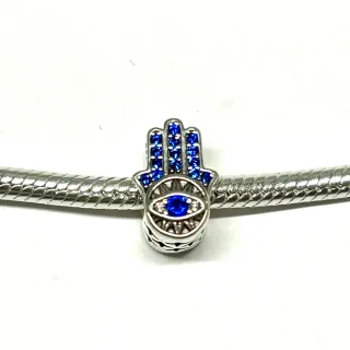 Charm Mano de Fátima Ojo Tonos Azules