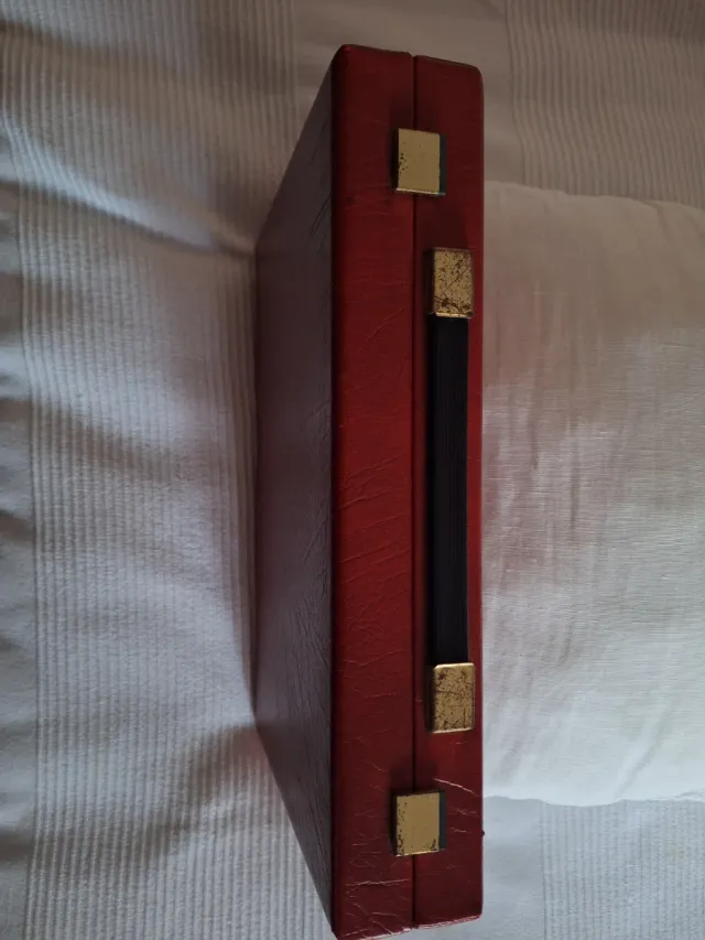 Juego de Backgammon de cuero rojo