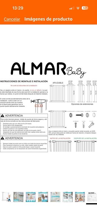 Barrera Seguridad Almar Baby 75-82cm Blanca