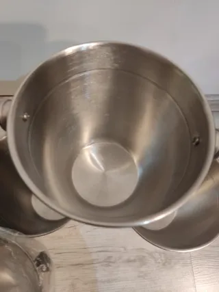 4 Cubiteras de acero inoxidable