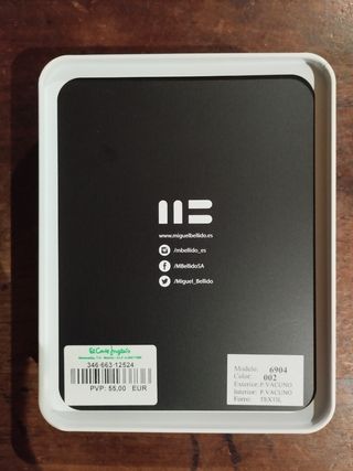 2 cajas carteras Miguel Bellido+Antonio Miró vacia