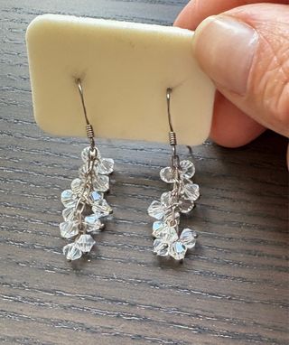 Pendientes Plata 925 con cristales en racimo.