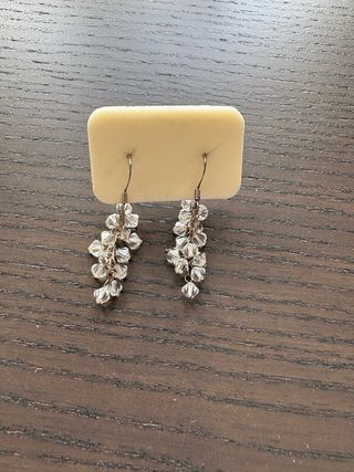 Pendientes Plata 925 con cristales en racimo.