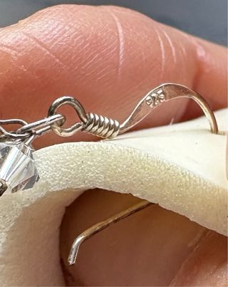 Pendientes Plata 925 con cristales en racimo.