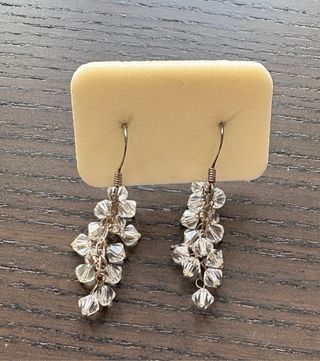 Pendientes Plata 925 con cristales en racimo.