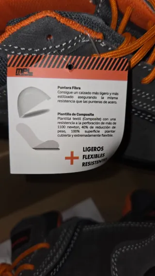 Zapatos de seguridad MPL grises y naranjas