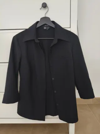 Sobrecamisa Zara Woman Negra Manga Codo