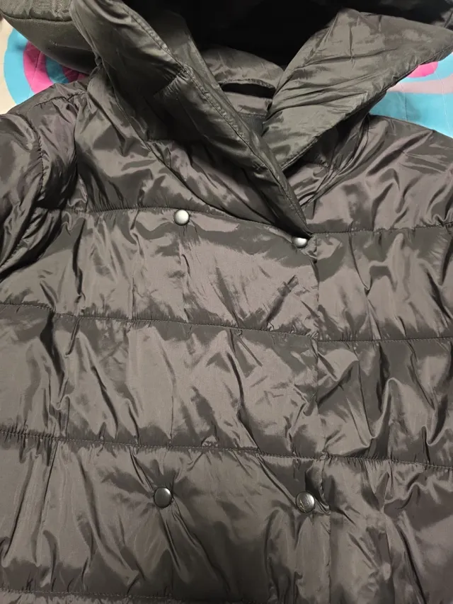 Chaqueta larga acolchada negra