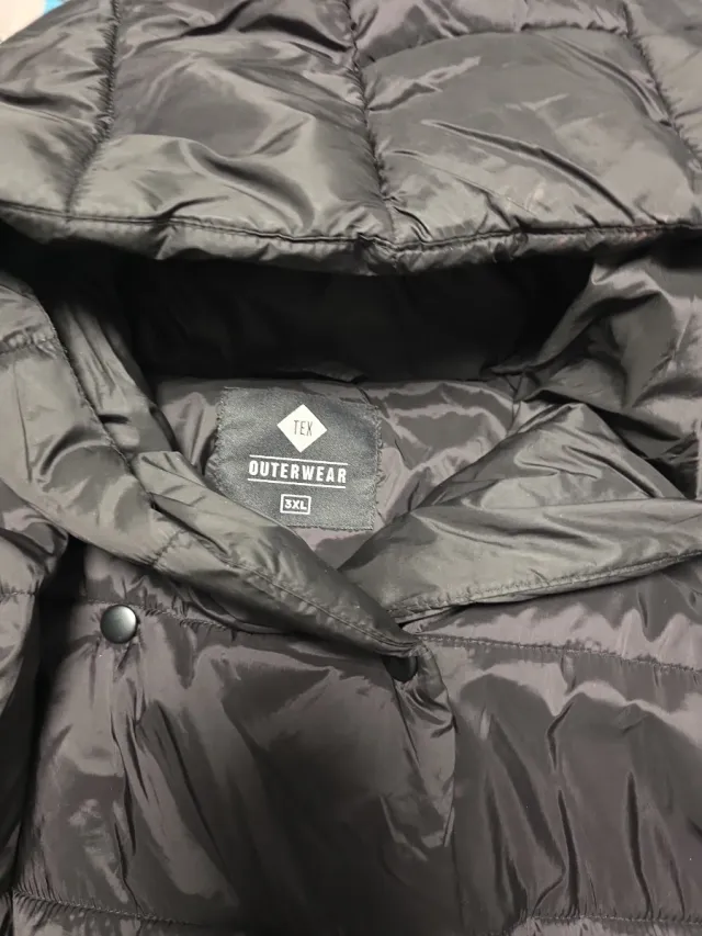 Chaqueta larga acolchada negra