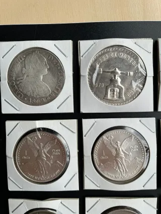 Conjunto de monedas de plata