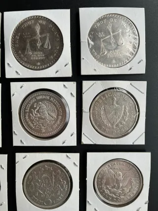 Conjunto de monedas de plata