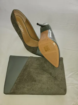 Conjunto MARYPAZ Zapatos y Cartera Verde