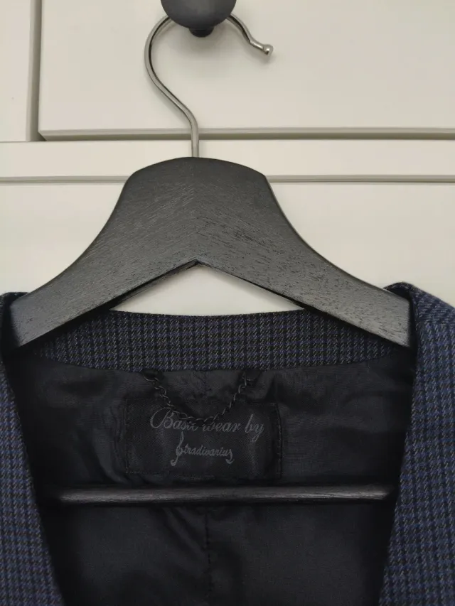 Chaleco de cuadros azul marino