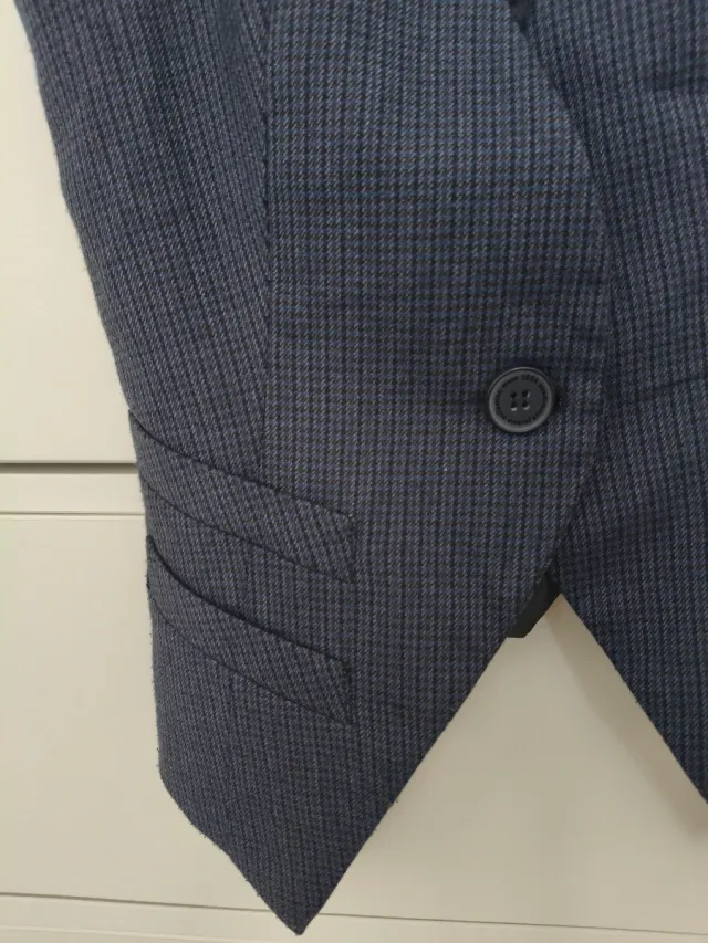 Chaleco de cuadros azul marino
