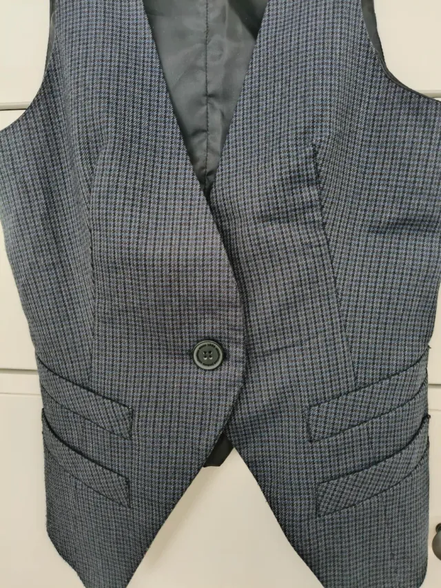 Chaleco de cuadros azul marino