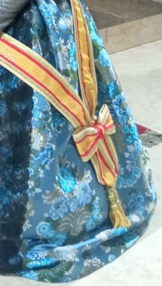 Falda fallera azul y negra sin delantal