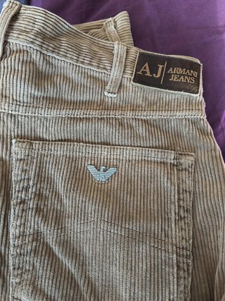 2 Pantalones Pana Armani Hombre Camel y Marrón