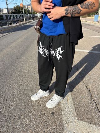 Pantalones de chándal negros con logo