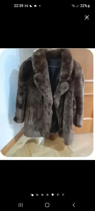 Abrigo marrón de pelo sintético hecho medida xx/44