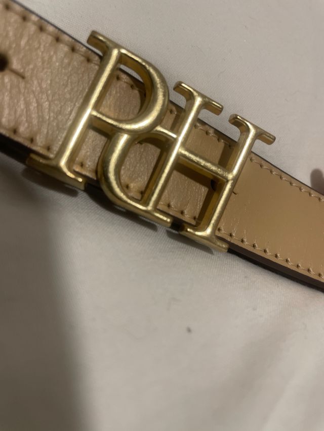 Cinturón reversible PdH beige y marrón