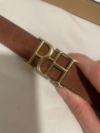 Cinturón reversible PdH beige y marrón